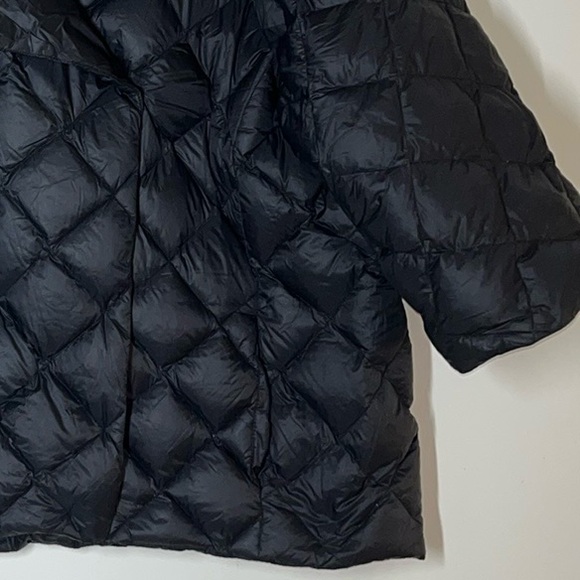 Ralph Lauren Quilted Puffer Coat 3/4 Sleeve Sz 2XL Black Kimono Down Funnel Neck - Picture 3 of 10